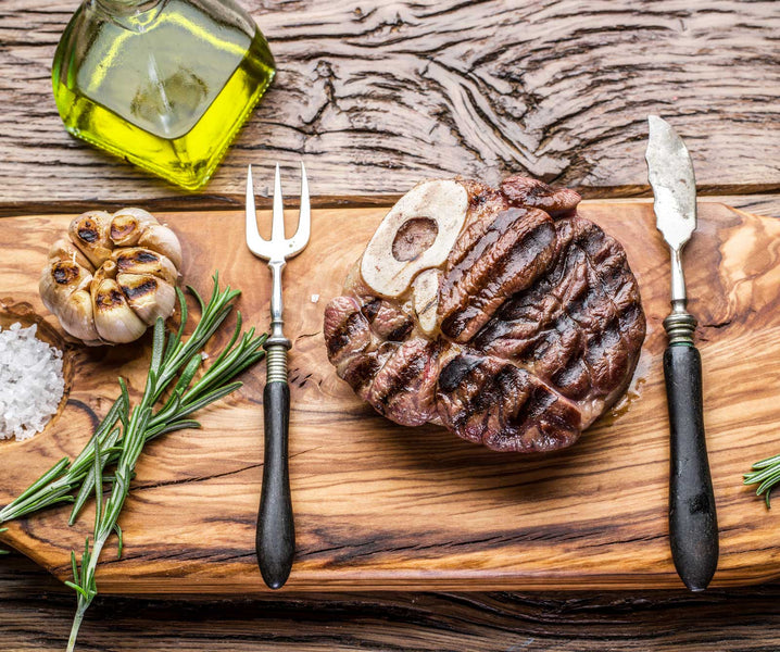 Steaks with Rosemary, Garlic & Olive Oil